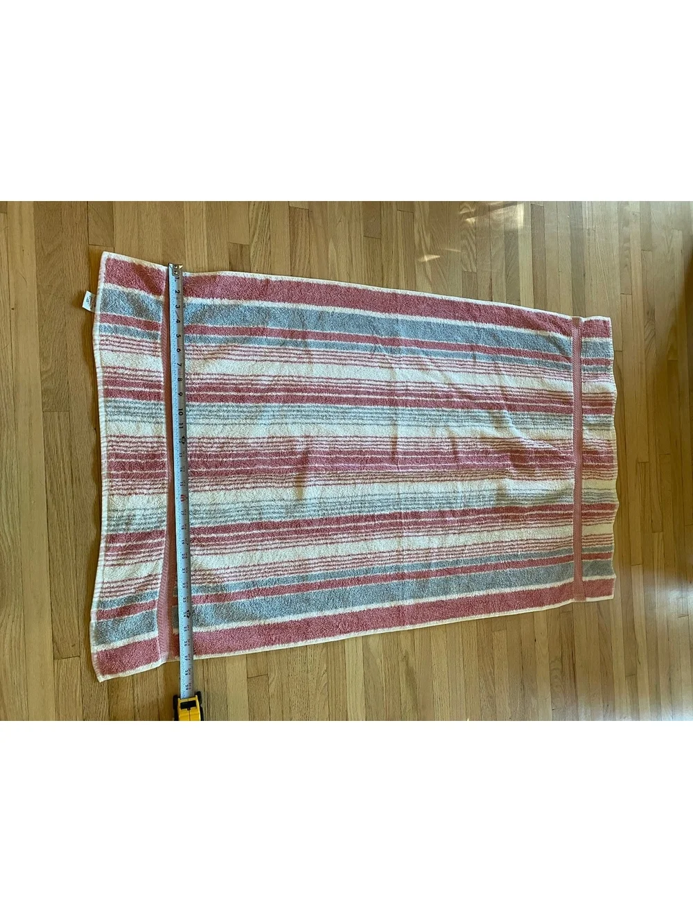 Vintage 80's Cannon Royal Family mauve slate cottage cotton stripe bath towel